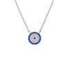 Round Zircon Studded Evil Eye Silver Chain Necklace