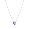 Round Zircon Studded Evil Eye Silver Chain Necklace