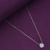 Round Zircon Studded Evil Eye Silver Chain Necklace