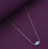 Single Evil Eye Blue & White Diamonds Silver Chain Necklace