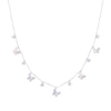 Strand of Butterflies Zircon Casual Silver Necklace