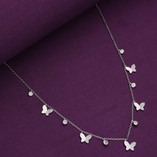  Strand of Butterflies Zircon Casual Silver Necklace