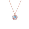 Single Evil Eye Diamond Studded Rose Gold Chain Necklace