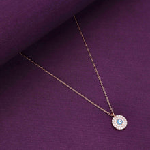  Single Evil Eye Diamond Studded Rose Gold Chain Necklace
