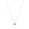 Minimalistic Single Evil Eye Silver Chain Necklace