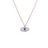 Minimalistic Single Evil Eye Silver Chain Necklace