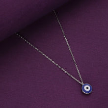  Circular Single Evil Eye Silver Chain Necklace