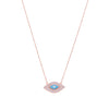 Stylish Diamond Studded Evil Eye Silver Chain Necklace