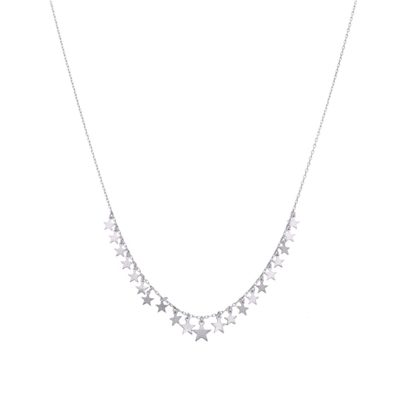 Sterling Symphony of Stars Casual Silver Necklace