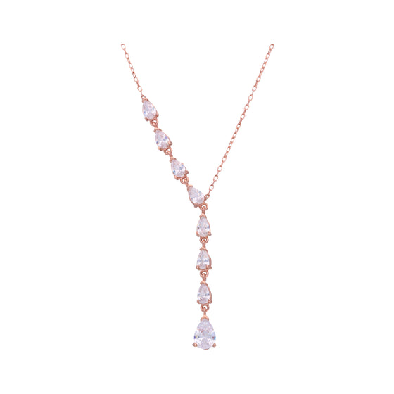 Sterling Pearl Drop Casual Rose Gold Necklace
