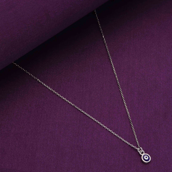 Simple Evil Eye Silver Chain Necklace