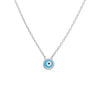 Simple Evil Eye Silver Chain Necklace