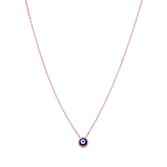 Simple Evil Eye Silver Chain Necklace