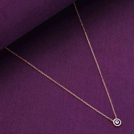 Simple Evil Eye Silver Chain Necklace