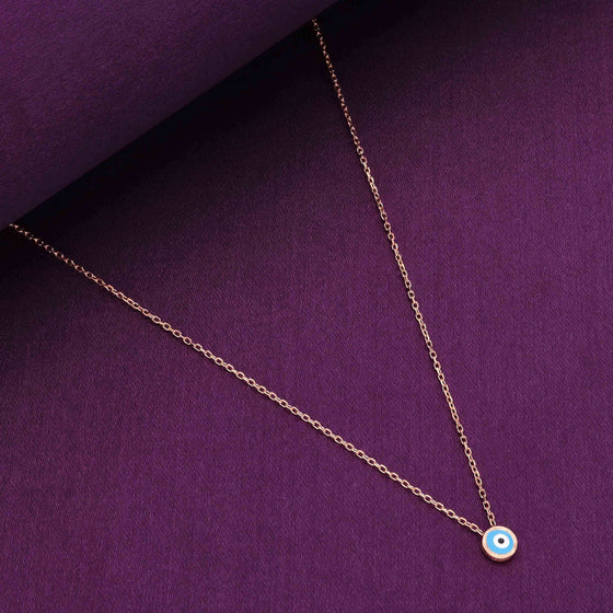 Simple Evil Eye Silver Chain Necklace