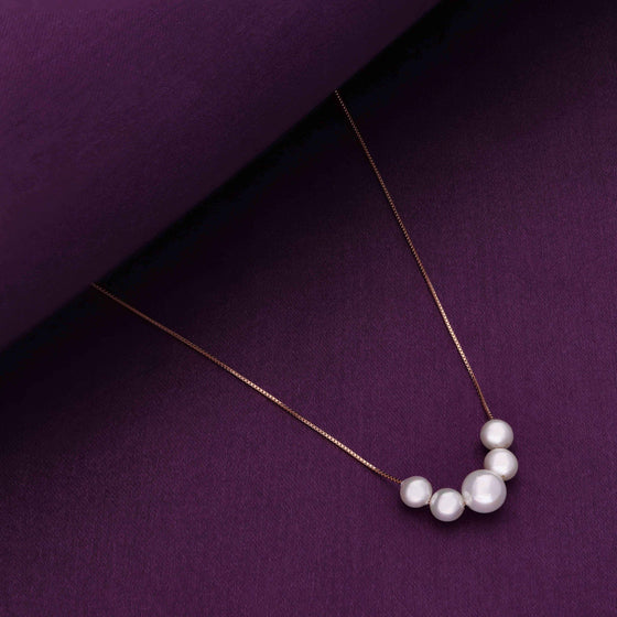 String of Pearls Silver Chain Necklace