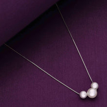  Trilogy of Pearls Silver Chain Necklace