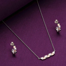  Triangular Fusion Pendant and Earrings Set