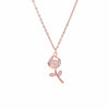 A Rosy Radiance of Love Casual Silver Chain Necklace