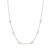 Charms Of Hearts Rose Gold Silver Chain Necklace