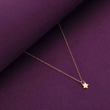  Single Silvered Rose Gold Star Casual Silver Chain Necklace