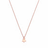 Single Silvered Rose Gold Star Casual Silver Chain Necklace