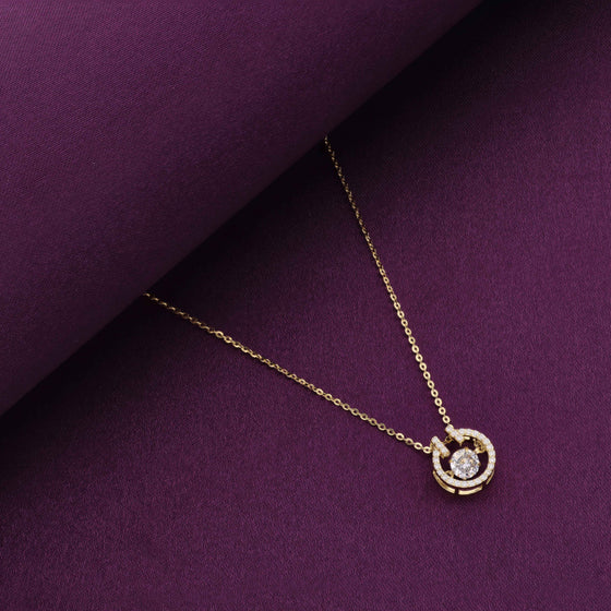Modern Silver Round Ring Pendant With Chain