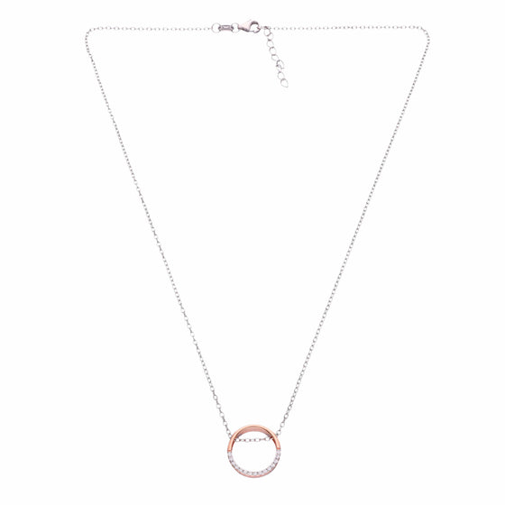 Dainty Delight Silver Ring Pendant Necklace