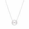 Pave Diamond Infinity Silver Necklace