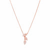 Strand Of Rose Gold Leaves Casual Silver Necklace