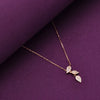 Strand Of Rose Gold Leaves Casual Silver Necklace