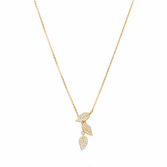 Strand Of Rose Gold Leaves Casual Silver Necklace