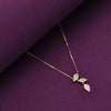 Strand Of Rose Gold Leaves Casual Silver Necklace