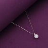 Minimal Crystal Casual Silver Necklace