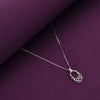 Pave Single Drop Silver Chain Necklace