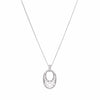 Pave Single Drop Silver Chain Necklace