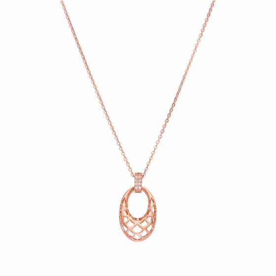 Pave Single Drop Silver Chain Necklace