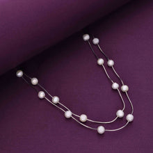  2-Layered Pearl Essence Silver Necklace