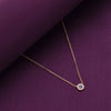 Single Circular Diamond Rings Evil Eye Silver Chain Necklace