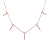 Dancing Crystal Drops Casual Rose Gold Necklace