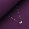 Minimalistic Zircon Studded Infinity Silver Necklace