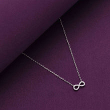  Minimalistic Zircon Studded Infinity Silver Necklace