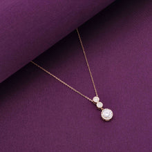  Radiant Triple Zircon Drop Casual Silver Necklace