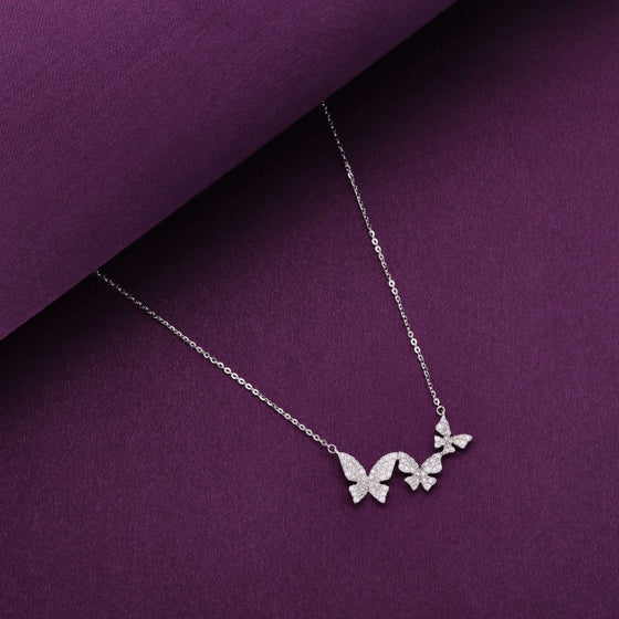 Butterfly Casual Silver Chain Necklace