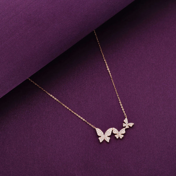 Butterfly Casual Silver Chain Necklace