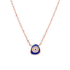 Stylish Single Abstract Evil Eye Silver Chain Necklace