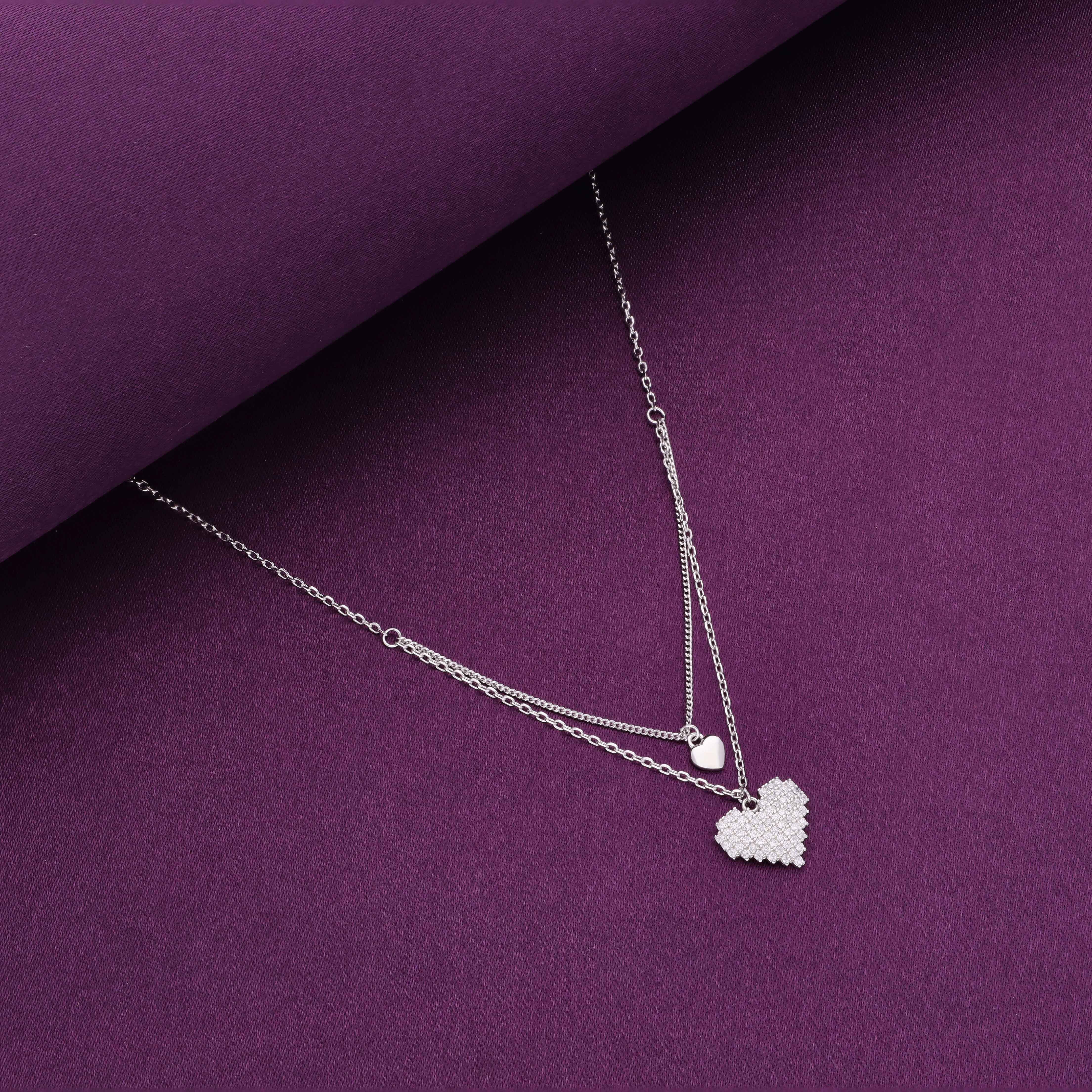 Buy String of Heart Silver Chain Necklace Online | Kai Jewel