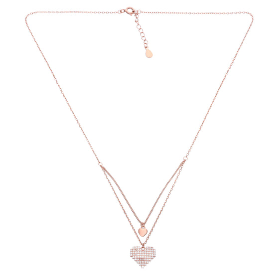 String of Heart Silver Chain Necklace