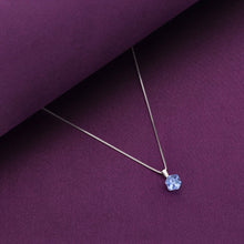  Shiny Blue Crystal Casual Silver Necklace