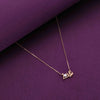 Zircon Studded Silver Love Necklace
